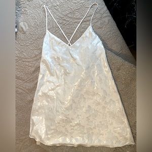 NWOT Shiney White Silk Slip - Small